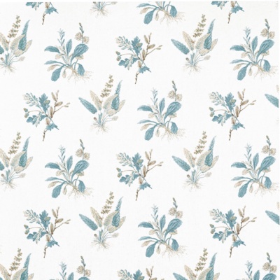 Anna French Woodland Fabric in Beige and Soft Blue